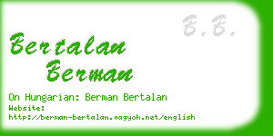 bertalan berman business card
